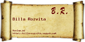 Billa Rozvita névjegykártya